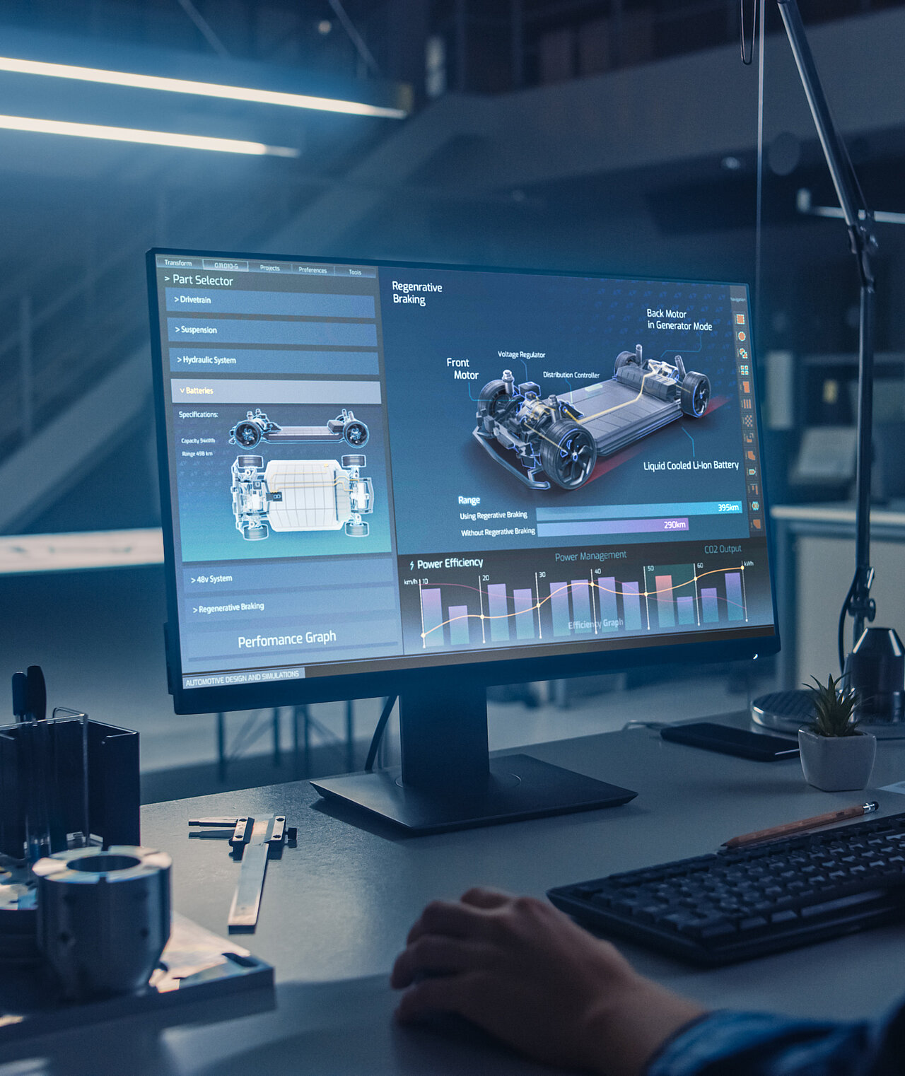 Person arbeitet mit einer Steuergeräte Software